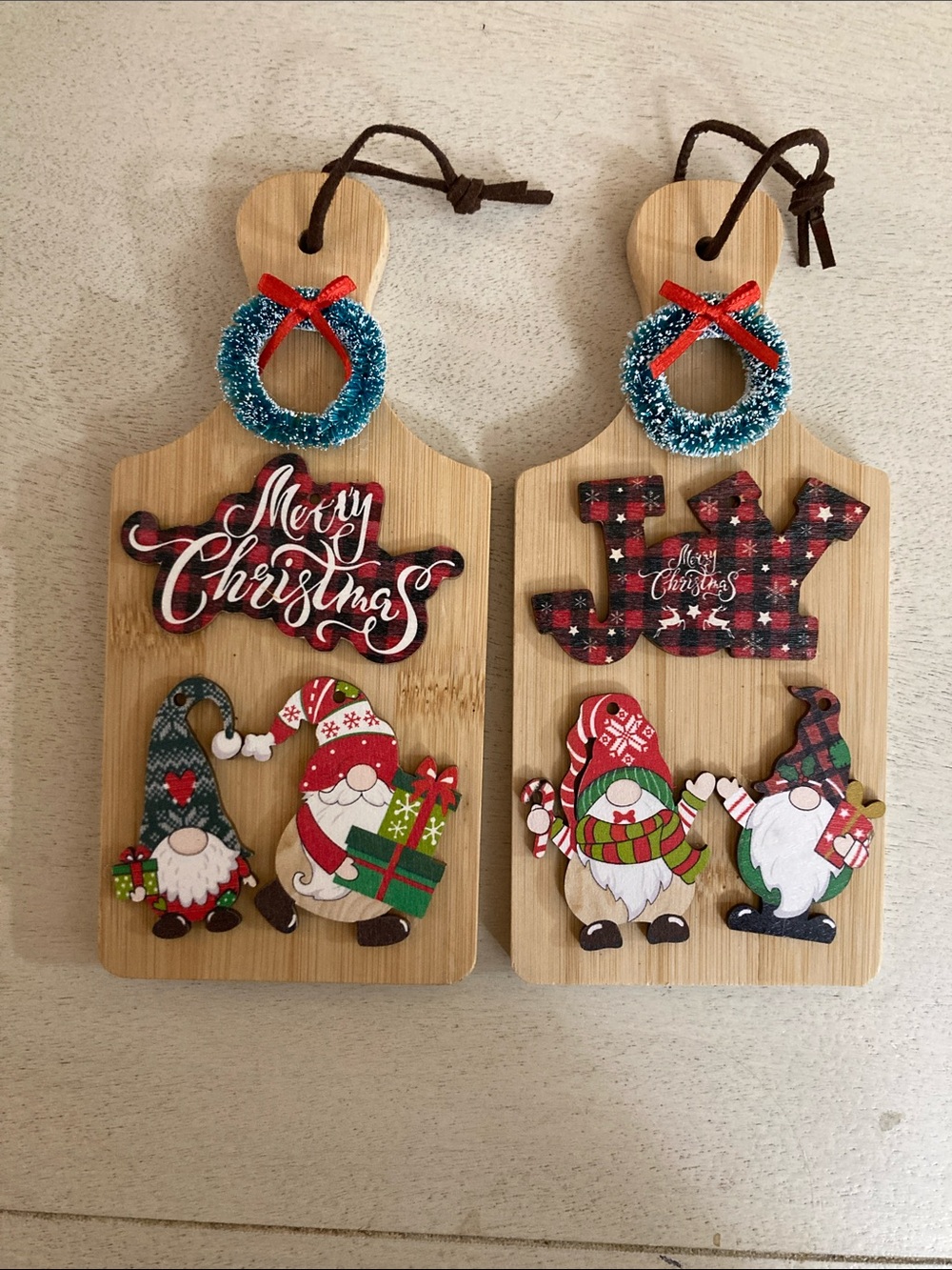 Holiday Gnome Wood Wall Hanging Set